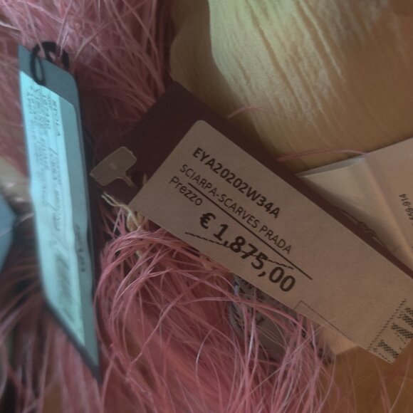 Prada Mink and feather scarf OS New - Picture 2 of 5